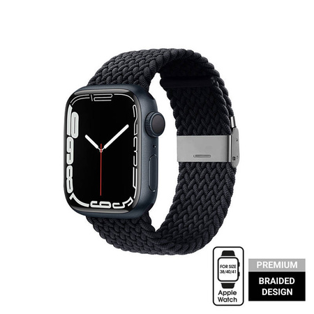 Crong Wave Band – Pleciony pasek do Apple Watch 38/40/41/42 mm (grafitowy) (CRG-40WAV-CRL)