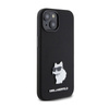 Karl Lagerfeld Silicone Choupette Metal Pin - Etui iPhone 15 Plus (czarny) (KLHCP15MSMHCNPK)