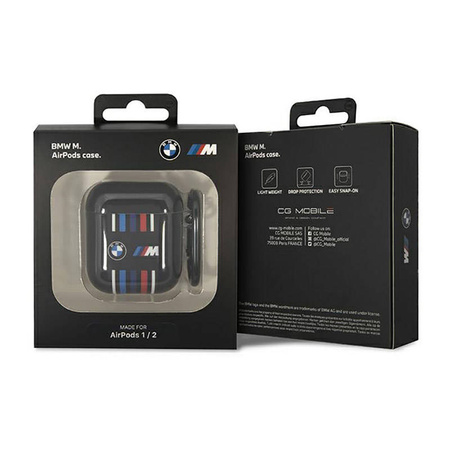 BMW Multiple Colored Lines - Etui AirPods 1/2 gen (Czarny) (BMA222SWTK)