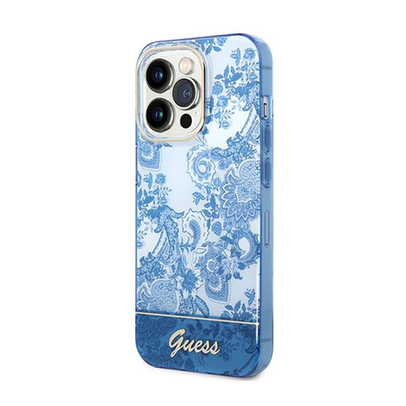 Guess Porcelain Collection - Etui iPhone 14 Pro Max (niebieski) (GUHCP14XHGPLHB)