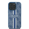 Guess 4G Printed Stripes MagSafe - Etui iPhone 16 Pro (niebieski) (GUHMP16LP4RPSB)