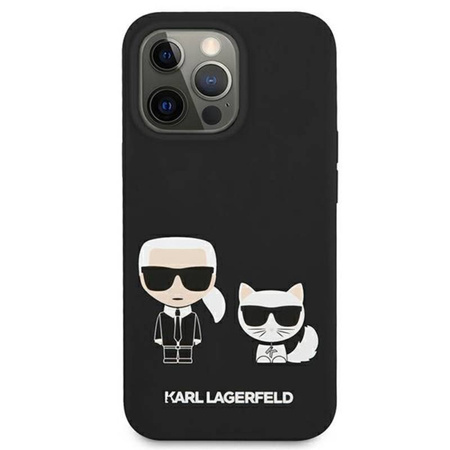 Karl Lagerfeld Slilicone Karl & Choupette - Etui iPhone 13 Pro (czarny) (KLHCP13LSSKCK)