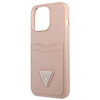 Guess Saffiano Double Card Triangle - Etui iPhone 13 Pro Max (różowy) (GUHCP13XPSATPP)