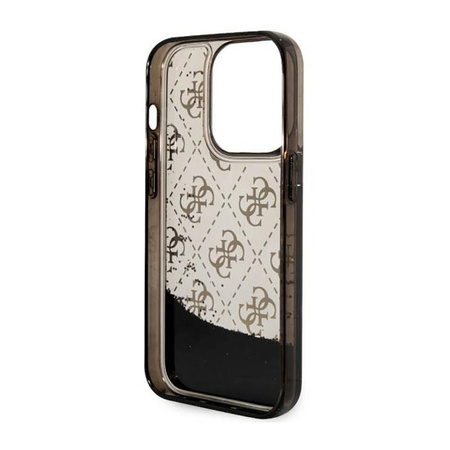 Guess Liquid Glitter Transculent 4G - Etui iPhone 14 Pro (Czarny) (GUHCP14LLC4PSGK)