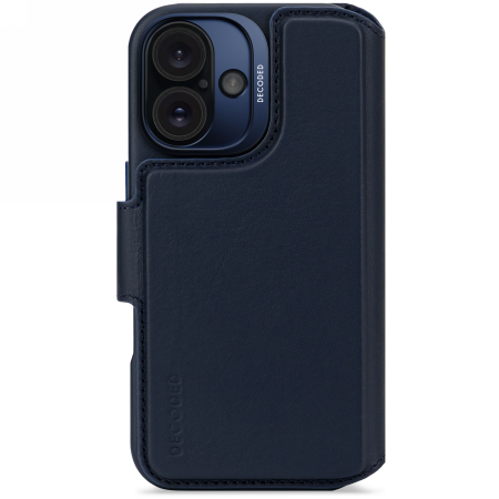 Decoded Leather Detachable Wallet - skórzana obudowa ochronna do iPhone 16 kompatybilna z MagSafe (navy) (D25IPO16DW5NY)