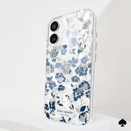 Kate Spade New York Protective Gems MagSafe - Etui iPhone 16 (Flowerbed Blue) (KS054338)