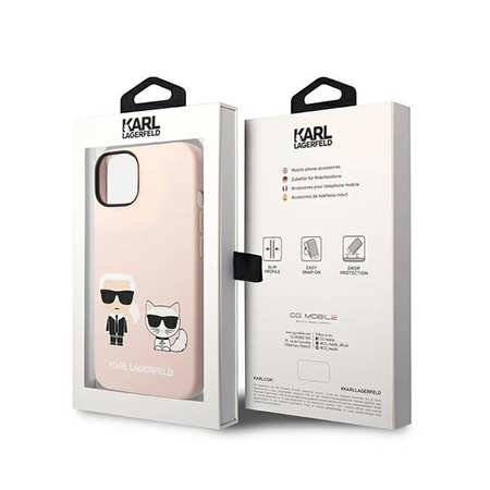 Karl Lagerfeld Liquid Silicone Karl & Choupette MagSafe - Etui iPhone 14 Plus (różowy) (KLHMP14MSSKCI)