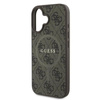 Guess 4G Ring Classic Logo MagSafe - Etui iPhone 16 Plus (brązowy) (GUHMP16MG4GFRW)