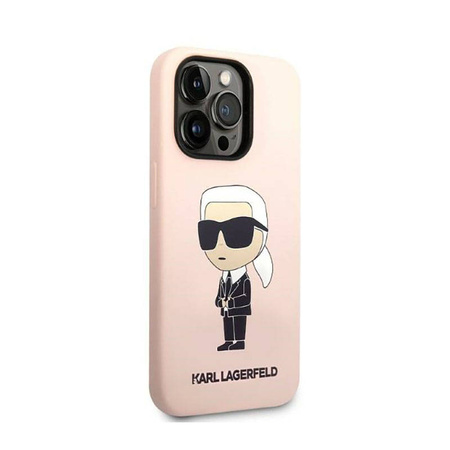 Karl Lagerfeld Silicone NFT Ikonik - Etui iPhone 14 Pro (różowy) (KLHCP14LSNIKBCP)