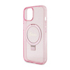Guess Ring Stand Script Glitter MagSafe - Etui iPhone 15 Plus (różowy) (GUHMP15MHRSGSP)