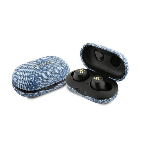 Guess 4G Metal Logo - Słuchawki Bluetooth TWS ENC + etui ładujące (niebieski) (GUTWSP4EGB)