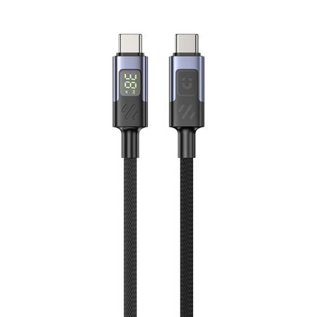 Unitek Przewód USB-C PD 60W 480Mbps z wyświetlaczem 3m z oplotem czarny (C14158ABK01-3M)