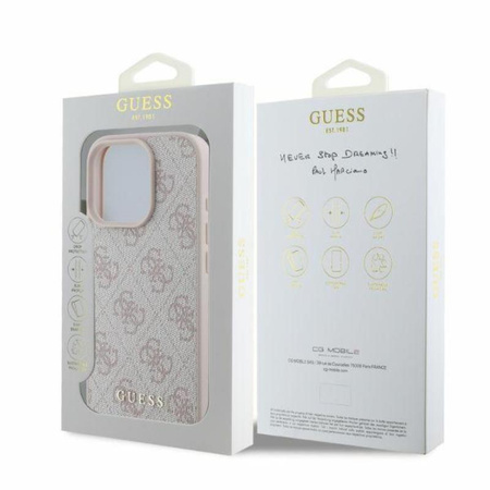 Guess 4G Classic - Etui iPhone 16 Pro (różowy) (GUHCP16LG4GFPI)