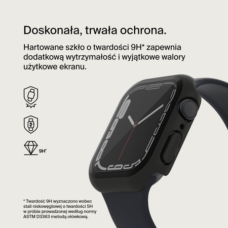 Belkin Szkło na Apple Watch 44/45mm 9/8/7/6/5/4/SE, czarne (OVG004ZZBK-REV)
