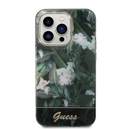Guess Jungle Case - Etui iPhone 14 Pro (zielony) (GUHCP14LHGJGHA)