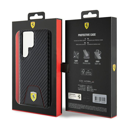 Ferrari Carbon Stitched Bottom - Etui Samsung Galaxy S24 Ultra (czarny) (FEHCS24LN3PUK)