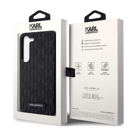 Karl Lagerfeld Saffiano Monogram Metal Logo - Etui Samsung Galaxy S24 (czarny) (KLHCS24SSAKLHPK)