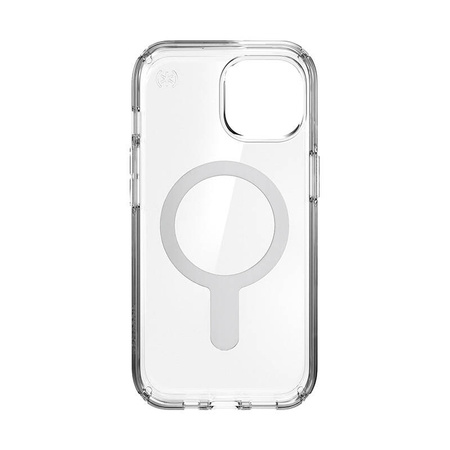 Speck Presidio Perfect-Clear ClickLock & MagSafe - Etui iPhone 16e / iPhone 15 / iPhone 14 / iPhone 13 (Clear / Chrome Finish / Serene Silver) (150441-3199)