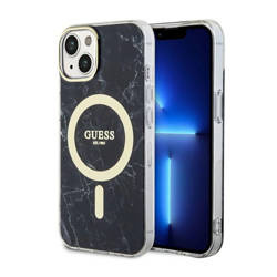 Guess Marble MagSafe - Etui iPhone 14 (Czarny) (GUHMP14SPCUMAK)