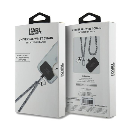Karl Lagerfeld Universal Hand Strap Choupette – Smyczka / zawieszka do telefonu (srebrny) (KLUCHCSKPK)