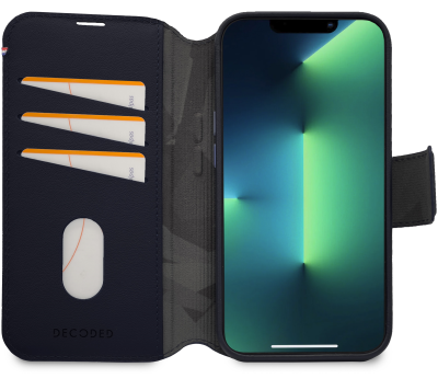 Decoded Detachable Wallet – skórzana obudowa ochronna do iPhone 14 Pro kompatybilna z MagSafe (navy) (D23IPO14PDW5NY)