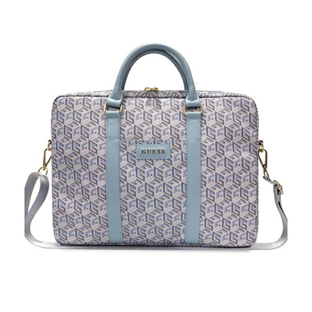 Guess GCube Stripes - Torba na notebooka 16" / 15" (niebieski) (GUCB15HGCFSEB)