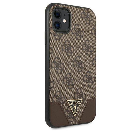 Guess 4G Triangle Collection - Etui iPhone 11 (brązowy) (GUHCN61PU4GHBR)