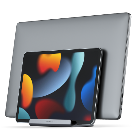 Satechi Dual Vertical Laptop Stand - aluminowa podstawka na laptopa oraz iPada - gwiezdna szarość (ST-ADVSM)