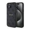 Guess 4G Collection Leather Metal Logo MagSafe - Etui iPhone 15 / 14 / 13 (czarny) (GUHMP15SG4GFRK)