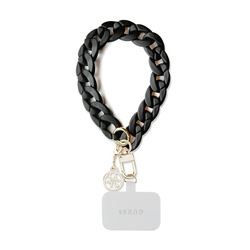 Guess Universal Big Hand Strap Acrylic 4G Charm - Uniwersalny pasek do telefonu (Czarny) (GUOUCBMC4MK)