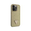 Guess Rhinestone Triangle - Etui iPhone 14 Pro (złoty) (GUHCP14LHDGTPD)