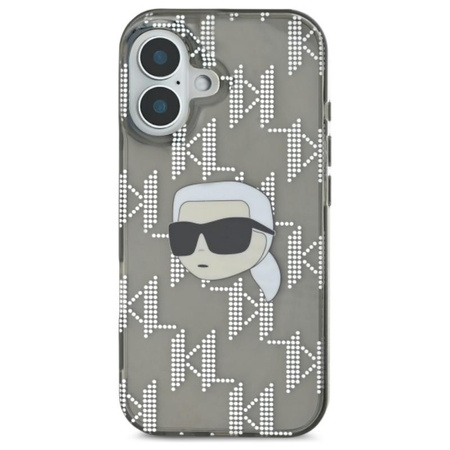 Karl Lagerfeld IML Karl Head Electroplated - Etui iPhone 16 (czarny) (KLHCP16SHKLPKHK)