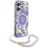 Guess Palm Trees Triangle Pearl Strap MagSafe - Etui do iPhone 16 (fioletowy) (GUHMP16SHPCTPLSU)
