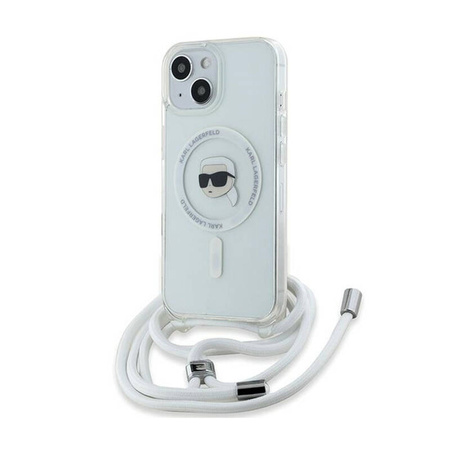 Karl Lagerfeld Crossbody IML Karl Head MagSafe - Etui iPhone 15 / 14 / 13 (przezroczysty) (KLHMP15SHCKHNT)