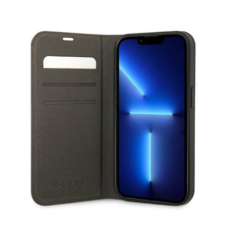 Guess 4G Metal Camera Outline Booktype Case - Etui iPhone 14 (brązowy) (GUBKP14SHG4SHW)
