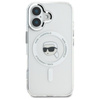 Karl Lagerfeld IML Metal Karl Head MagSafe - Etui iPhone 16 (biały) (KLHMP16SHLSKIH)