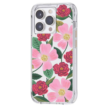 Rifle Paper Clear - Etui iPhone 14 Pro Max zdobione złotem (Rose Garden) (RP049822)