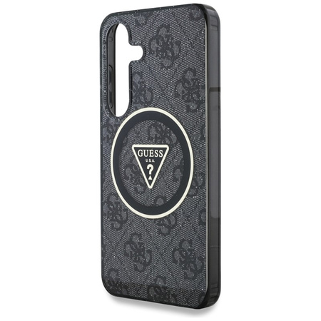 Guess 4G Glitter Triangle Buttons MagSafe - Etui do Samsung Galaxy S25+ (czarny) (GUHMS25MHG4PRTGK)