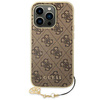 Guess 4G Charms Collection - Etui iPhone 14 Pro (brązowy) (GUHCP14LGF4GBR)