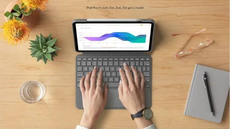Logitech Etui z klawiaturą Combo Touch US do iPad Pro 12,9'' 5 i 6 Gen Grey (920-010257)