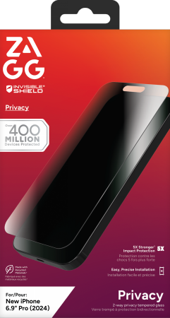 ZAGG InvisibleShield Glass Elite Privacy - szkło prywatyzujące do iPhone 16 Pro Max (2 kierunki) (200114869)