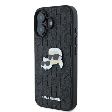 Karl Lagerfeld Monogram Karl & Choupette Head Pin - Etui iPhone 16 (czarny) (KLHCP16SPGKLKCPK)