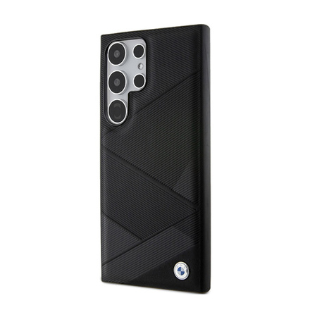 BMW Signature Leather Crossing Lines Pattern - Etui Samsung Galaxy S24 Ultra (czarny) (BMHCS24L23RCGPK)