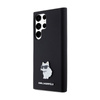 Karl Lagerfeld Silicone Choupette Metal Pin - Etui Samsung Galaxy S24 Ultra (czarny) (KLHCS24LSMHCNPK)