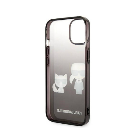 Karl Lagerfeld Gradient Ikonik Karl & Choupette - Etui iPhone 14 Plus (czarny) (KLHCP14MTGKCK)