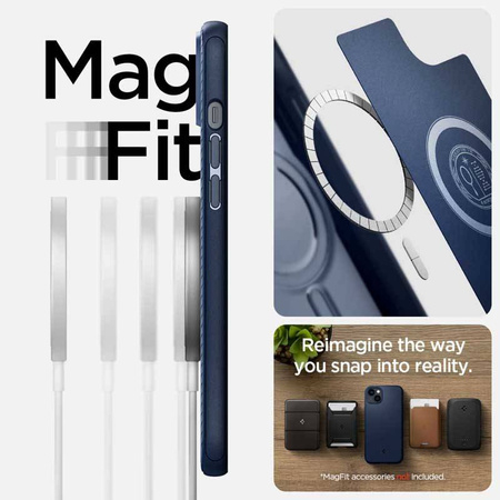 Spigen Mag Armor – Etui do iPhone 15 Plus / iPhone 14 Plus (Granatowy) (ACS04919)