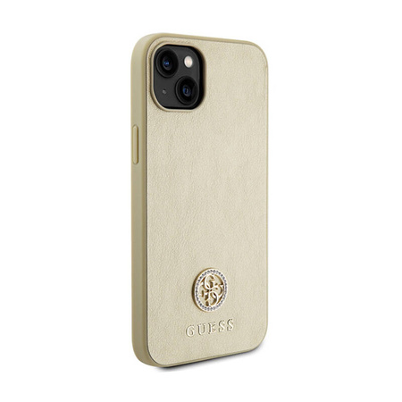 Guess 4G Strass Metal Logo - Etui iPhone 15 (złoty) (GUHCP15SPS4DGPD)