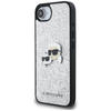Karl Lagerfeld Fixed Glitter Karl & Choupette Heads Metal Pin - Etui do iPhone 16e (srebrny) (KLHCPSE4PFGKCPS)