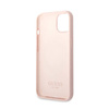 Guess Silicone Logo Plate MagSafe - Etui iPhone 13 (różowy) (GUHMP13MSBPLP)