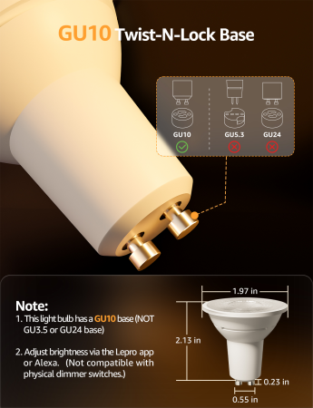 Lepro BP1 AI Smart Bulb GU10 - inteligenta żarówka GU10 (1szt) (BG1-EU)